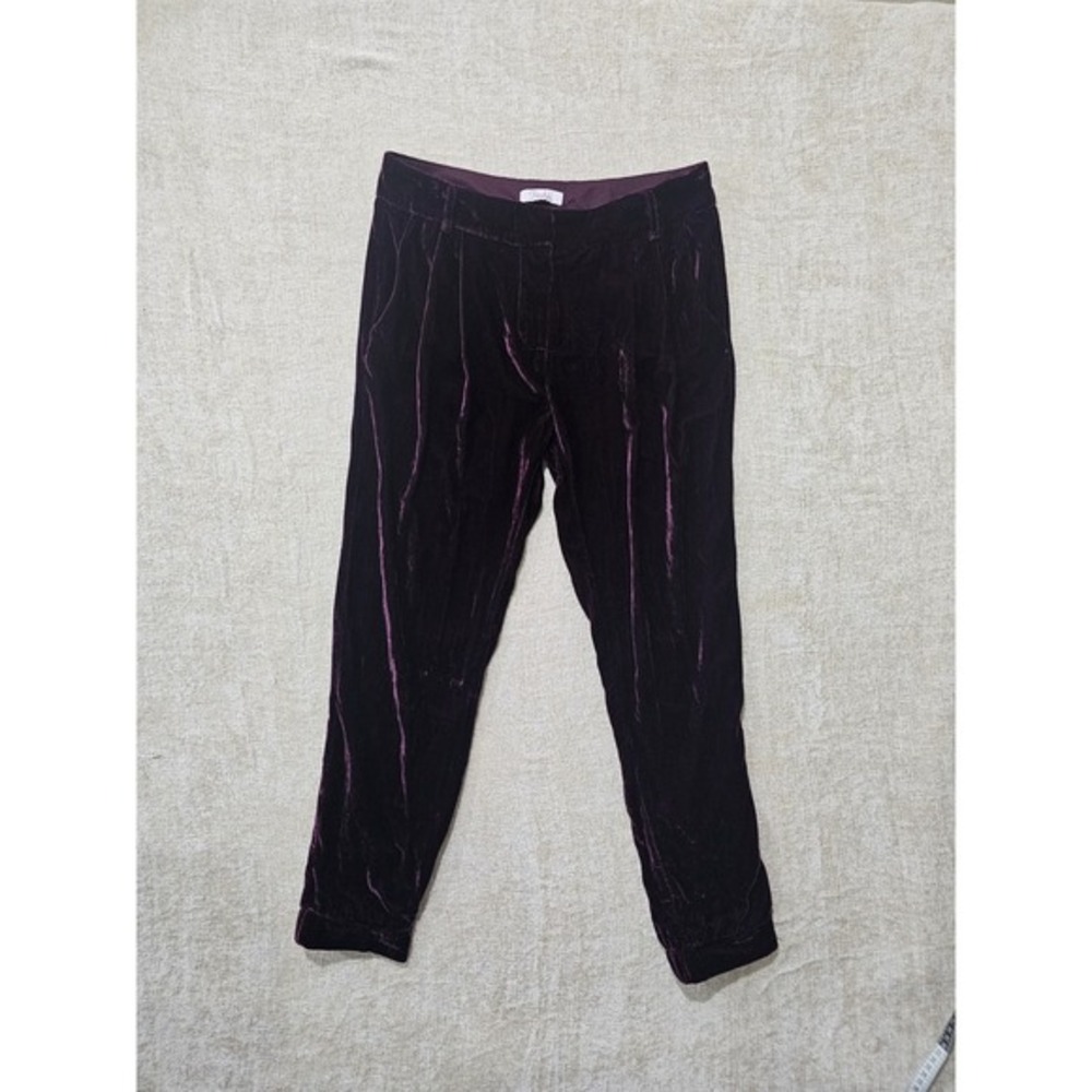 Parker Velvet Pant Size 4 Ankle Burgundy New‎